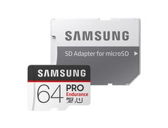 Карта пам'яті Samsung microSDXC 64GB C10 UHS-I R100/W30MB/s PRO Endurance + SD адаптер (MB-MJ64GA/RU)