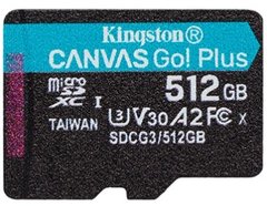 Карта памяти Kingston microSD 512GB C10 UHS-I U3 A2 R170/W90MB/s (SDCG3/512GBSP)