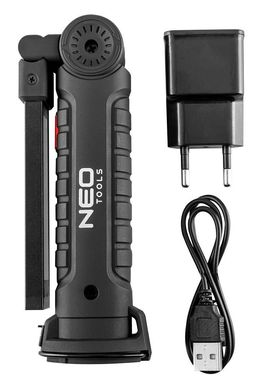 Фонарь NEO 2 в 1 USB 1200мАч 3.7 Li-ion 3Вт 200 люмен LEDCOB 5 функций освещения складывается IP20 (99-041)