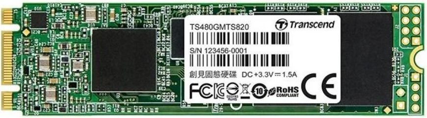 Твердотільний накопичувач SSD M. 2 Transcend MTS820S 480GB 2280 SATA 3D TLC (TS480GMTS820S)