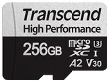 Карта памяти Transcend 256GB microSDXC C10 UHS-I U3 A2 R100/W85MB/s + SD (TS256GUSD330S)