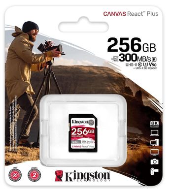 Картка пам'яті Kingston SD 256 GB C10 UHS-II U3 R300/W260MB/s (SDR2/256GB)