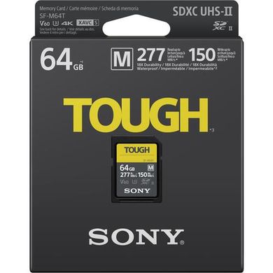 Картка пам'яті Sony 64 GB SDXC C10 UHS-II U3 V60 R277/W150MB/s Tough (SFM64T.SYM)