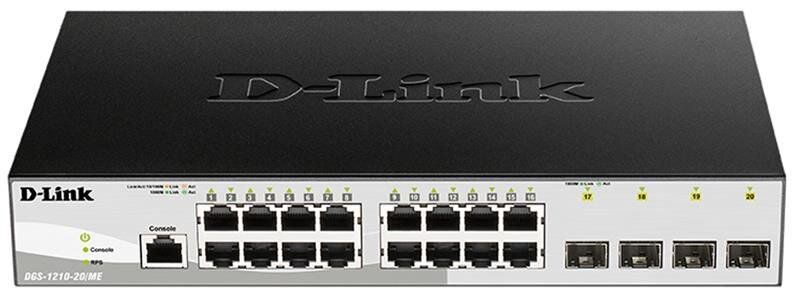 Комутатор D-Link DGS-1210-20/ME/B 16x1GE, 4xSFP, WebSmart (DGS-1210-20/ME/B)
