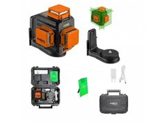 Нівелір лазерний Neo Tools, акумуляторний, до 20 м, ±0.03 мм/м, 3D, зелений промінь, кейс, USB-зарядка, IP54