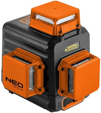 Нивелир лазерный Neo Tools, аккумуляторный, до 20м, ±0.03мм/м, 3D, зеленый луч, кейс, USB зарядка, IP54 (75-109)