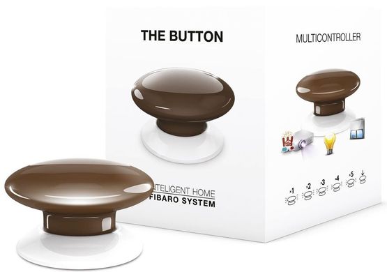 Розумна кнопка Fibaro The Button, Z-Wave, 3V ER14250, коричнева (FGPB-101-7_ZW5)