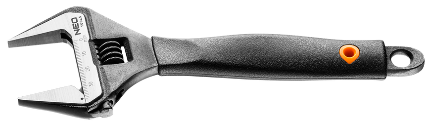Ключ NEO розвідний 200 мм діапазон 0-38 мм прогумований держак (03-014)