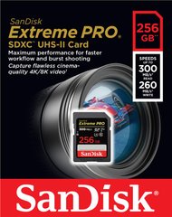 Картка пам'яті SanDisk SD 256 GB C10 UHS-II U3 V90 R300/W260MB/s Extreme Pro (SDSDXDK-256G-GN4IN)