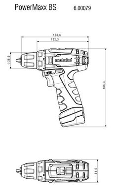 Шуруповерт-дрель аккумуляторный Metabo PowerMaxx BS 10.8V 2x2Ah, з/у, сумка (600079550)