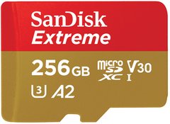 Карта пам'яті SanDisk 256GB microSDXC C10 UHS-I U3 R160/W90MB/s Extreme V30 (SDSQXA1-256G-GN6MN)