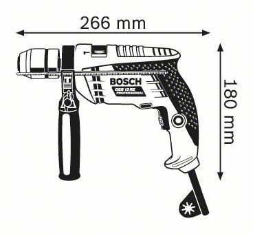 Дриль ударний Bosch GSB 13 RE, 600Вт, БЗП 1.5-13 мм, 1.8 кг (0.601.217.100)