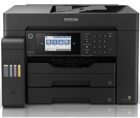 МФУ ink color A3 Epson EcoTank L15150 32_22 ppm Fax DADF Duplex USB Ethernet Wi-Fi 4 inks Pigment (C11CH72404)