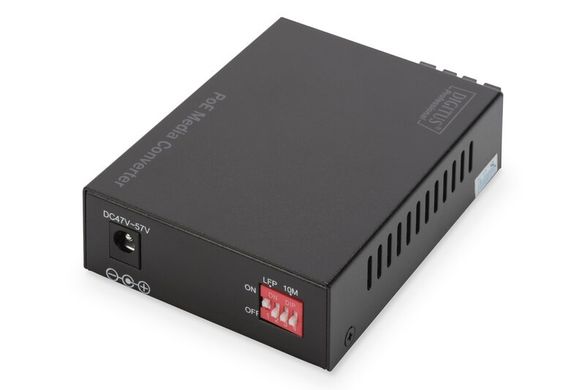 Медиаконвертер DIGITUS PoE, SM 10/100/1000Base-T to 1000Base-LX, Incl. PSU 30W, SC, Up to 20km (DN-82160)