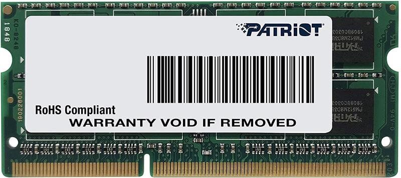 Пам'ять для ноутбука Patriot DDR3 1600 4GB 1.35/1.5V SO-DIMM (PSD34G1600L81S)