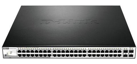 Коммутатор D-Link DGS-1210-52MP 48x1GE PoE, 4xSFP Smart (DGS-1210-52MP)