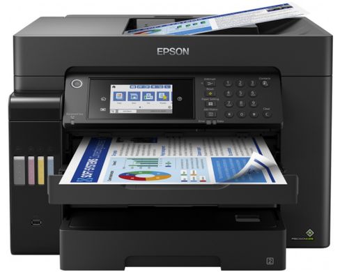 МФУ ink color A3 Epson EcoTank L15160 32_32 ppm Fax DADF Duplex USB Ethernet Wi-Fi 4 inks Pigment (C11CH71404)