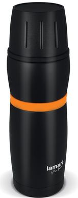 Термос 8x25.5см (0.48л) Lamart LT4054 черный, полоска оранж (LT4054)