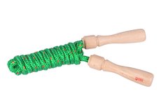 Скакалка с деревянными ручками, зелёная, Goki (63917G-4)