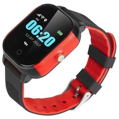 Смарт-часы детские с GPS трекером GOGPS К23 черные с красным (K23BKRD)