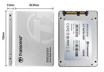 SSD накопитель 2.5" Transcend 230 128GB SATA TLC (TS128GSSD230S)