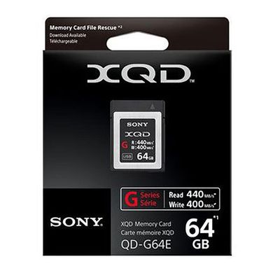 Карта памяти XQD Sony 64GB G Series R440MB/s W400MB/s (QDG64F.SYM)