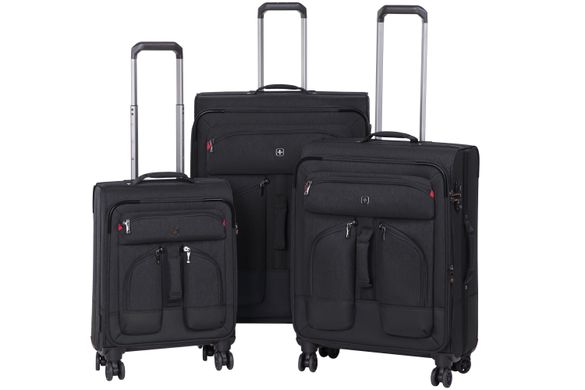 Набір тканинних валіз, Wenger Deputy Set (20"/24"/29"), 4 колеса, чорний (604366)