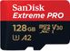Карта памяти SanDisk 128GB microSDXC C10 UHS-I U3 R170/W90MB/s Extreme Pro V30 + SD (SDSQXCY-128G-GN6MA)