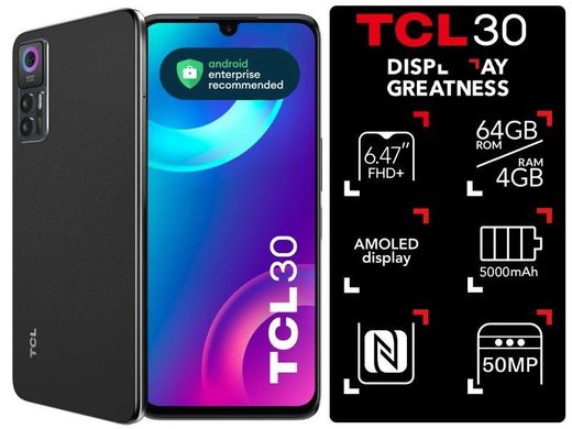 Смартфон TCL 30 (T676H) 4/64GB 2SIM Tech Black (T676H-2ALCUA12)