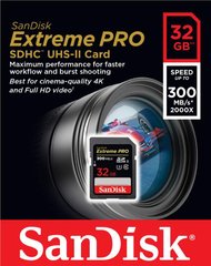 Карта памяти SanDisk 32GB SDXC C10 UHS-II U3 V90 R300/W260MB/s Extreme Pro (SDSDXDK-032G-GN4IN)