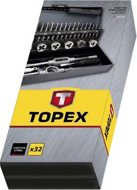 Плашки та позначники TOPEX M3 — M12 набір 32 шт (14A426)