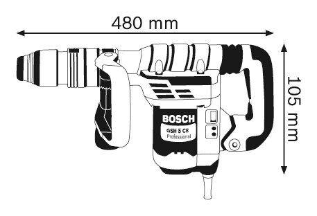 Молоток отбойный Bosch Professional GSH 5 CE, 1150Вт, 8.3 Дж (0.611.321.000)