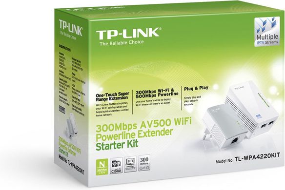 Ретранслятор TP-LINK TL-WPA4220KIT (TL-WPA4220 1 шт., TL-PA4010 1 шт.) (TL-WPA4220KIT)