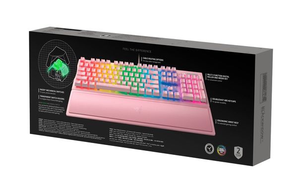 Механічна клавіатура Razer BlackWidow V3 Green Switch US Layout Quartz USB RGB Pink (RZ03-03541800-R3M1)