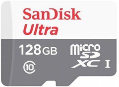 Карта памяти SanDisk 128GB microSDHC C10 UHS-I R100MB/s Ultra + SD (SDSQUNR-128G-GN3MA)