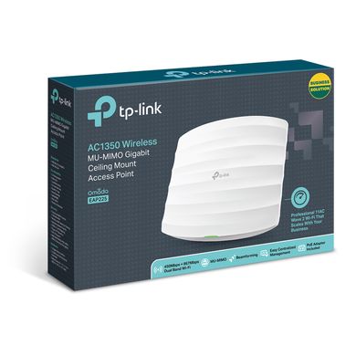 Точка доступа TP-LINK EAP225 AC1350 1xGE LAN PoE MU-MIMO потолочный (EAP225)