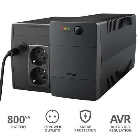 Источник бесперебойного питания Trust Paxxon 800VA UPS with 6 standard wall power outlets BLACK (23503_TRUST)