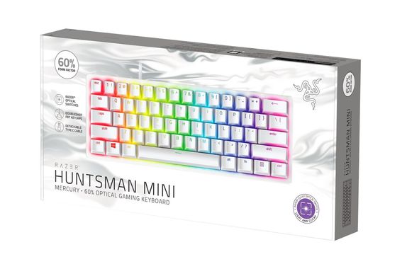 Механічна клавіатура Razer Huntsman Mini - Mercury Ed. (Purple Switch) - US Layout (RZ03-03390300-R3M1)