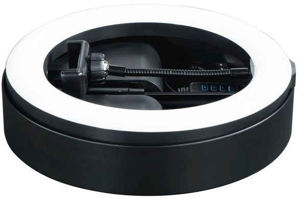 Штатив со светодиодным кольцом Ring Light Kit Hama SpotLight FoldUp 102 Bluetooth Black (00004642)