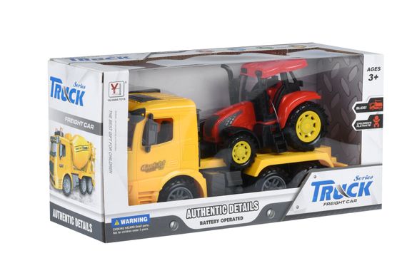 Машинка инерционная Same Toy Truck Тягач Желтый с трактором 98-613Ut-1