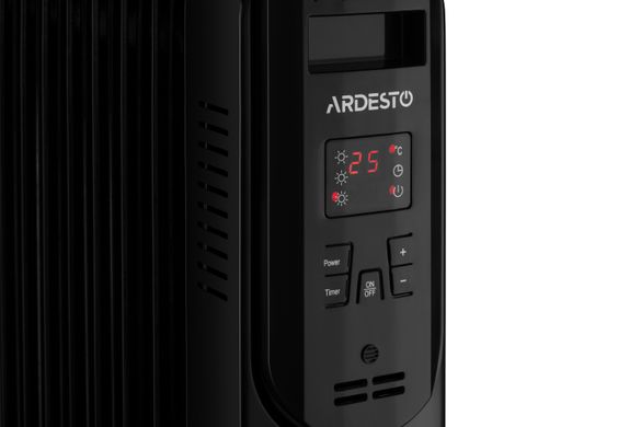 Масляный радиатор ARDESTO 25м2 2500Вт электронное управление 11 секций пульт ДУ чёрный (OFH-E11X2)