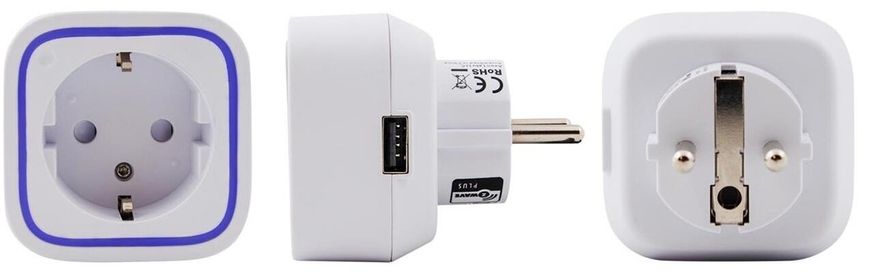 Розумна розетка Aeotec Smart Dimmer 6, Z-Wave, диммер до 575W + USB з/у 5V 1A, біла (ZW099)