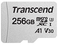 Картка пам'яті Transcend 256 GB microSDXC C10 UHS-I R95/W45MB/s + SD-адаптер (TS256GUSD300S-A)