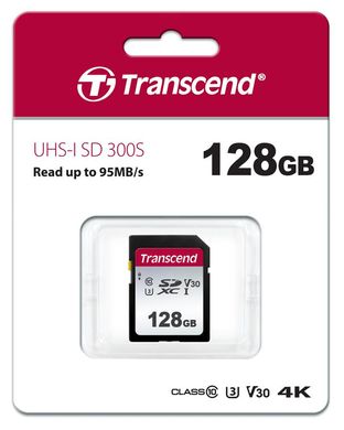 Картка пам'яті Transcend 128 GB SDXC C10 UHS-I R95/W45MB/s (TS128GSDC300S)