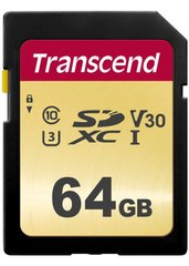 Картка пам'яті Transcend SD 64 GB C10 UHS-I R95/W60MB/s (TS64GSDC500S)