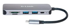 USB-хаб D-Link DUB-2325 2xUSB3.0, 1xUSB TypeC, 1xSD, 1x-microSD, USB TypeC (DUB-2325)