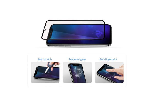 Комплект 2 в 1 захисні скла 2E для Samsung Galaxy A30 (A305)/A50 (A505), 2.5 D FCFG, black border