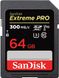 Картка пам'яті SanDisk 64 GB SDXC C10 UHS-II U3 V90 R300/W260MB/s Extreme Pro (SDSDXDK-064G-GN4IN)