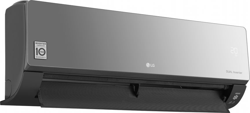 Кондиционер LG Artcool Mirror AC09BQ, 25 м2, инвертор, A++/A+, до -15°С, R32, Wi-Fi, чёрный (AC09BQ)