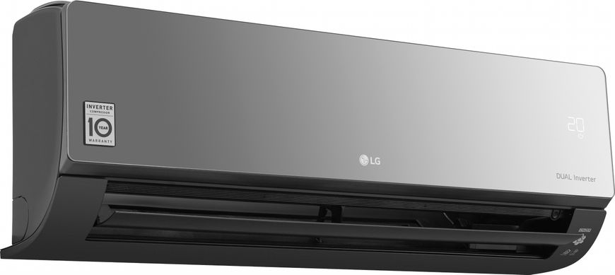 Кондиціонер LG Artcool Mirror AC09BQ, 25 м2, інвертор, A++/A+, до -15 °C, R32, Wi-Fi, чорний (AC09BQ)